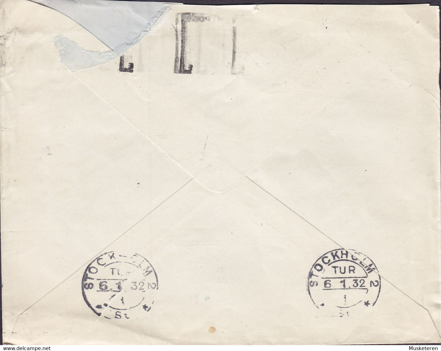 Belgium J. STEIN Slogan Flamme 'Utilisez Poste Aerienne' ANVERS 1932 Cover Lettre STOCKHOLMS (Arr.) Sweden Lion Montenez - 1929-1941 Big Montenez