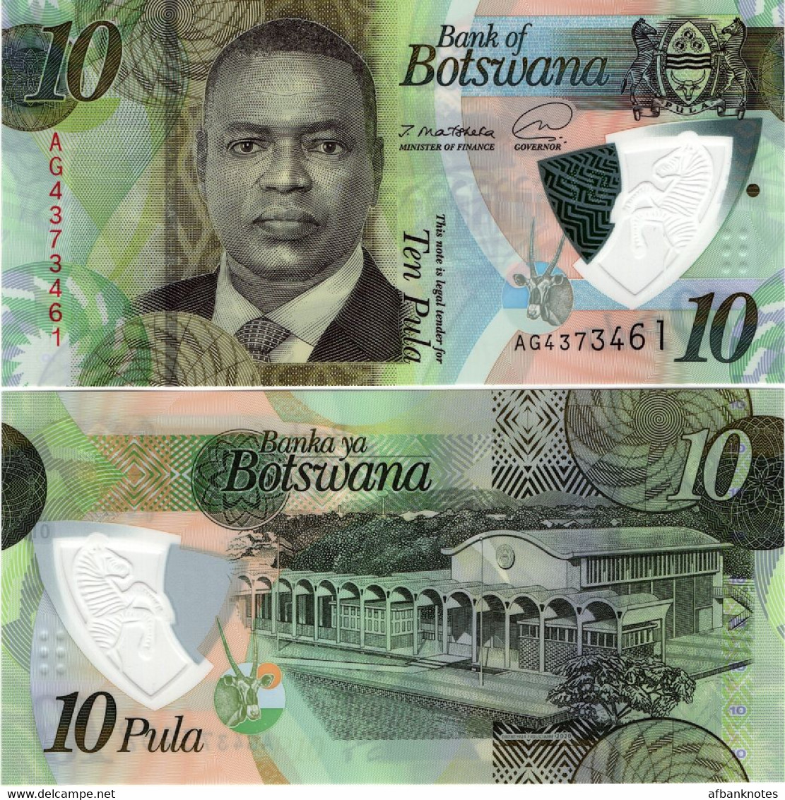 BOTSWANA       10 Pula       P-New       2020       UNC - Botswana