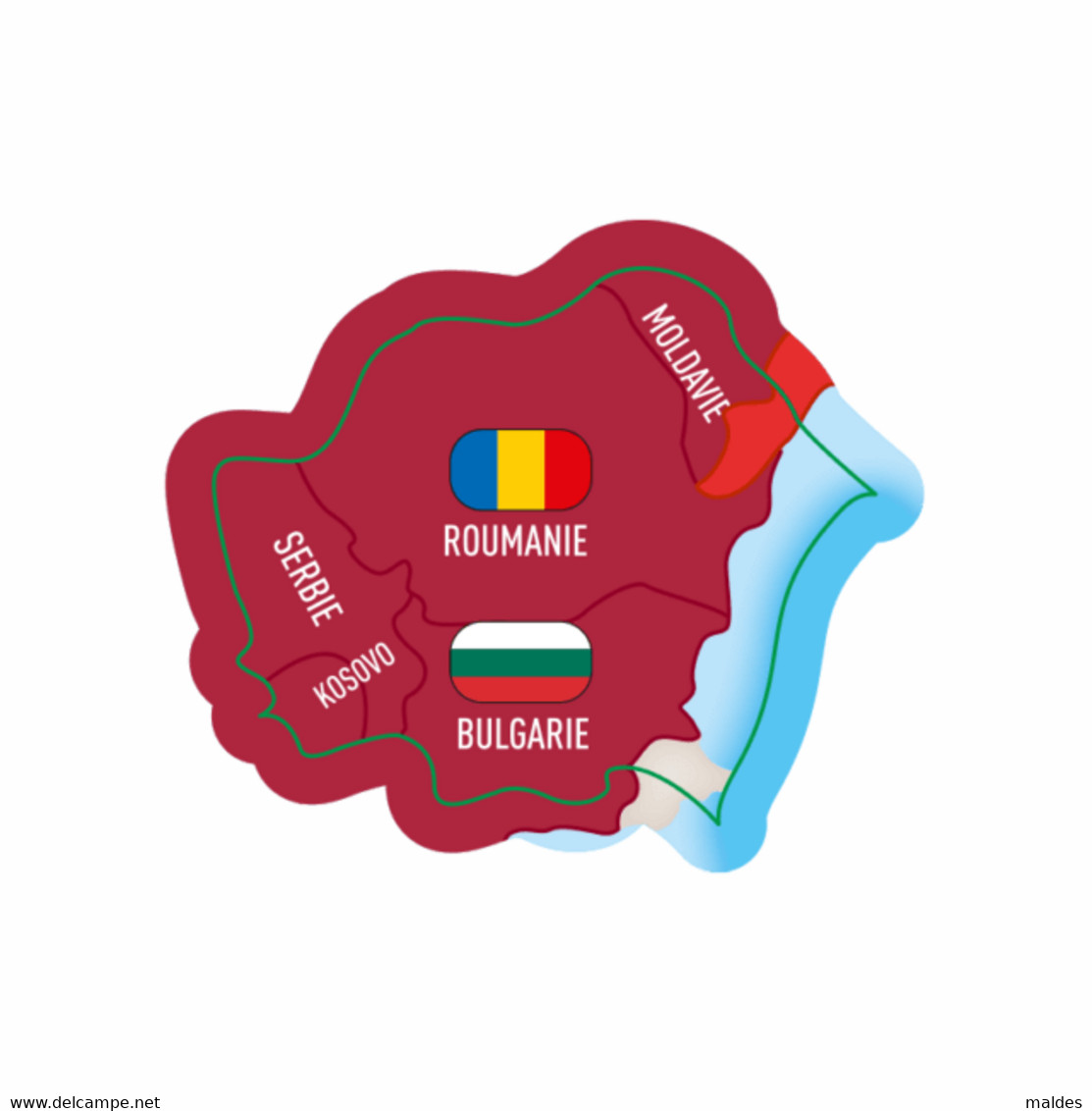 Magnets BROSSARD Carte EUROPE Sous Blister ROUMANIE BULGARIE - Advertising