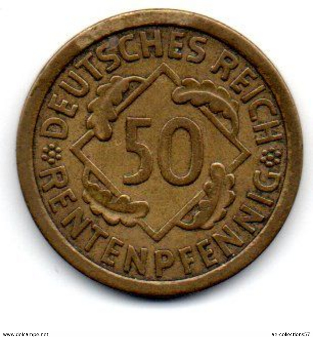 Allemagne - 50 Rentenpfennig 1924 J TB+ - 50 Rentenpfennig & 50 Reichspfennig