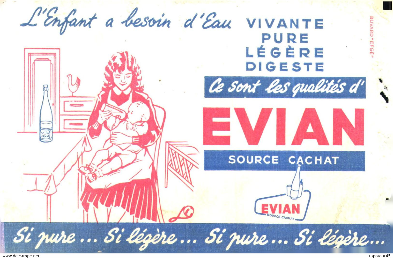 E E/14/04/ Buvard Eau Evian (Format 21 X 13) (N= 2) - Alimentaire