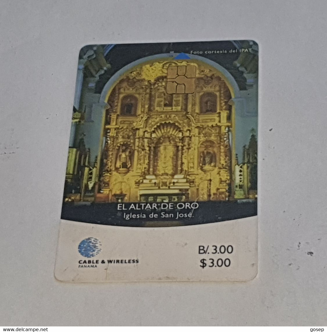 PANAMA-(PAN-C&W-013)-El Altardeoro-(1)-(b/.3.00)-(0000000961691)-used Card+1card Prepiad Free - Panamá