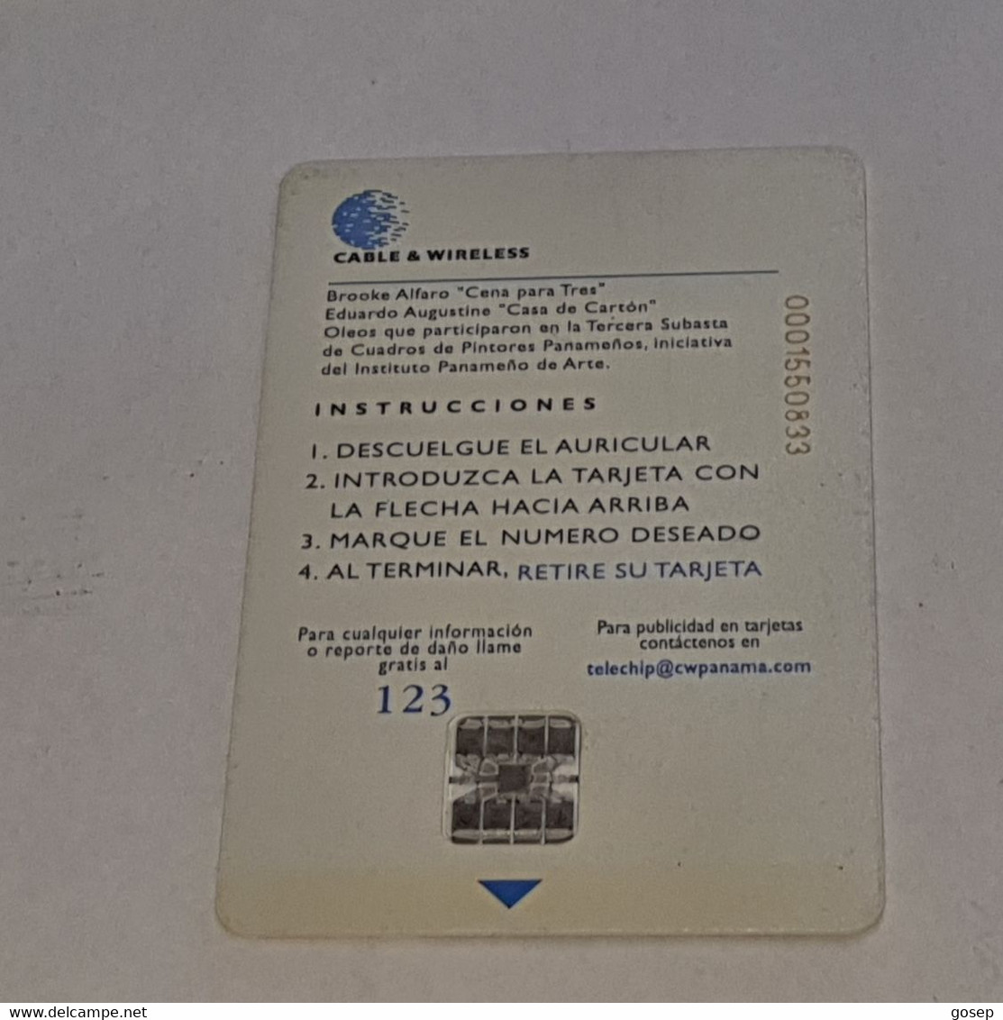 PANAMA-(PAN-C&W-042)-panama Correos 3-(3)-(b/.5.00)-(0001550833)-used Card+1card Prepiad Free - Panama