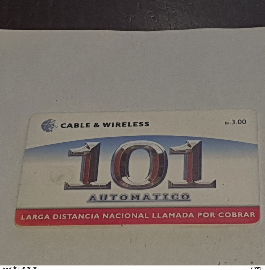 PANAMA-(PAN-C&W-058A)-larga Distancia 101-(6)-(b/.3.00)-(0000005301662)-used Card+1card Prepiad Free - Panama