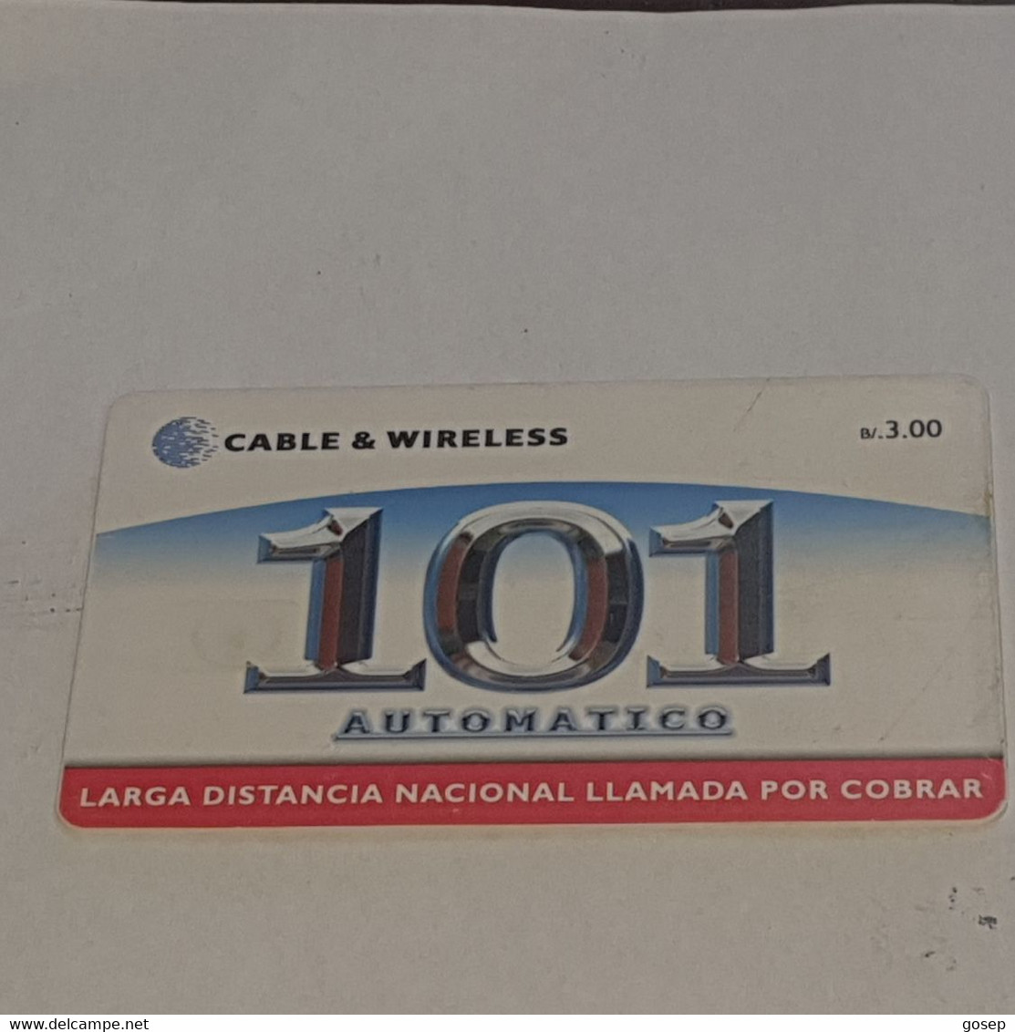PANAMA-(PAN-C&W-058B)-larga Distancia 101-(7)-(b/.3.00)-(0000007848782)-used Card+1card Prepiad Free - Panama