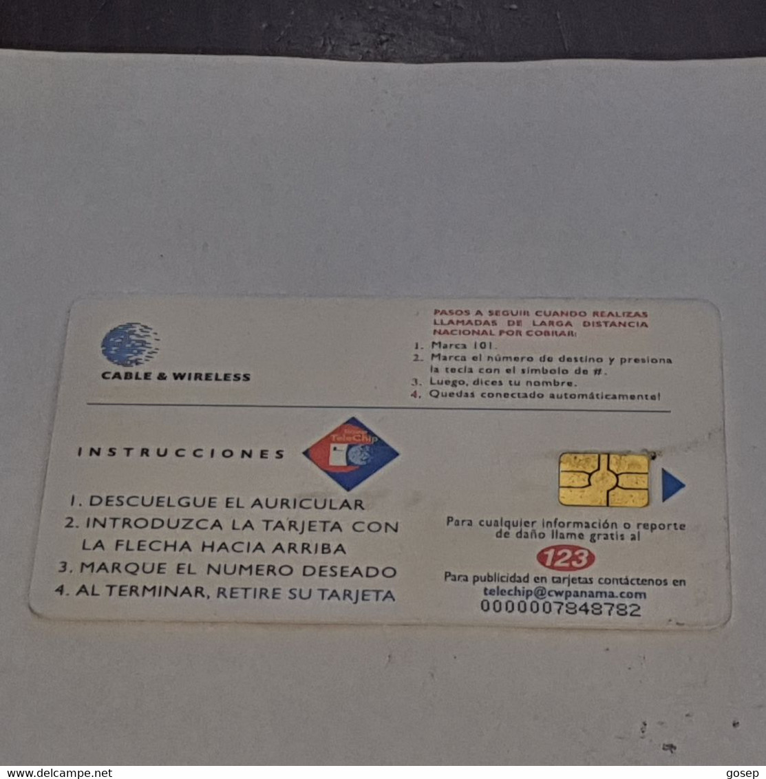 PANAMA-(PAN-C&W-058B)-larga Distancia 101-(7)-(b/.3.00)-(0000007848782)-used Card+1card Prepiad Free - Panamá