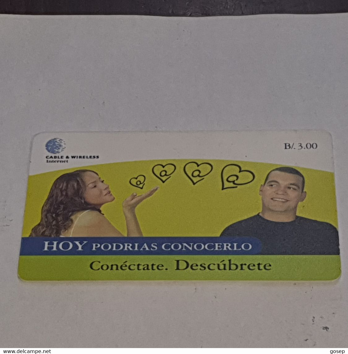PANAMA-(PAN-C&W-061A)-conectate Descubrete-(9)-(b/.3.00)-(0000006783412)-used Card+1card Prepiad Free - Panamá