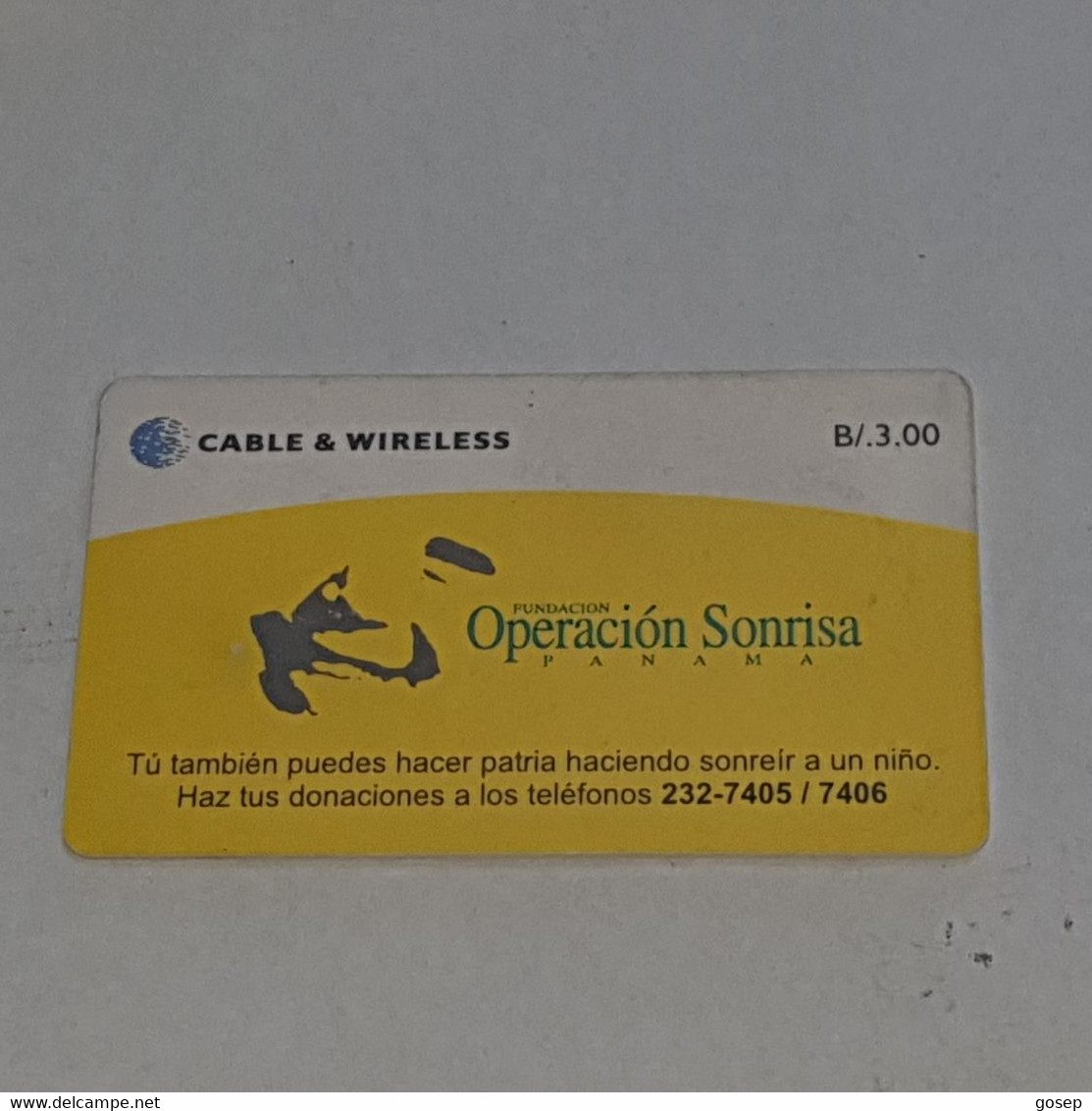 PANAMA-(PAN-C&W-083)-operacion Sonrisa-(10)-(b/.3.00)-(0000005653760)-used Card+1card Prepiad Free - Panama