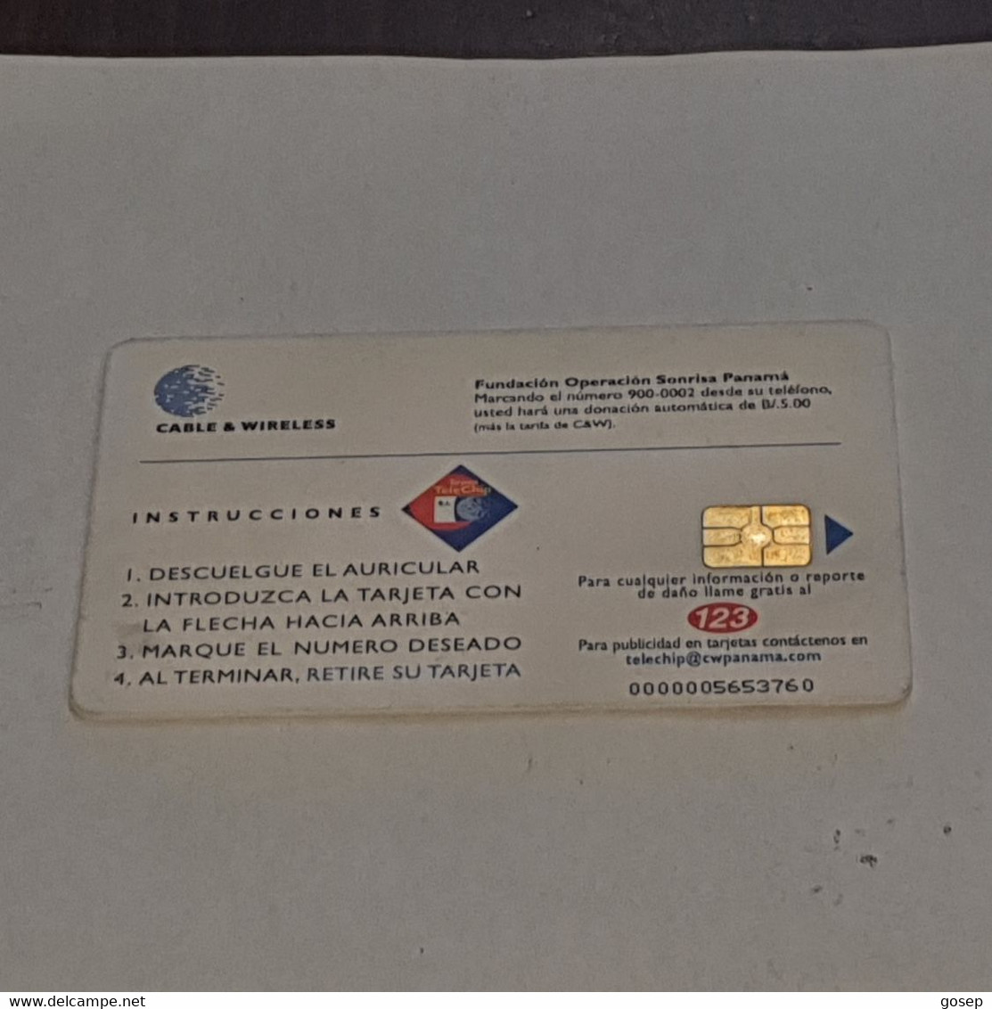 PANAMA-(PAN-C&W-083)-operacion Sonrisa-(10)-(b/.3.00)-(0000005653760)-used Card+1card Prepiad Free - Panama