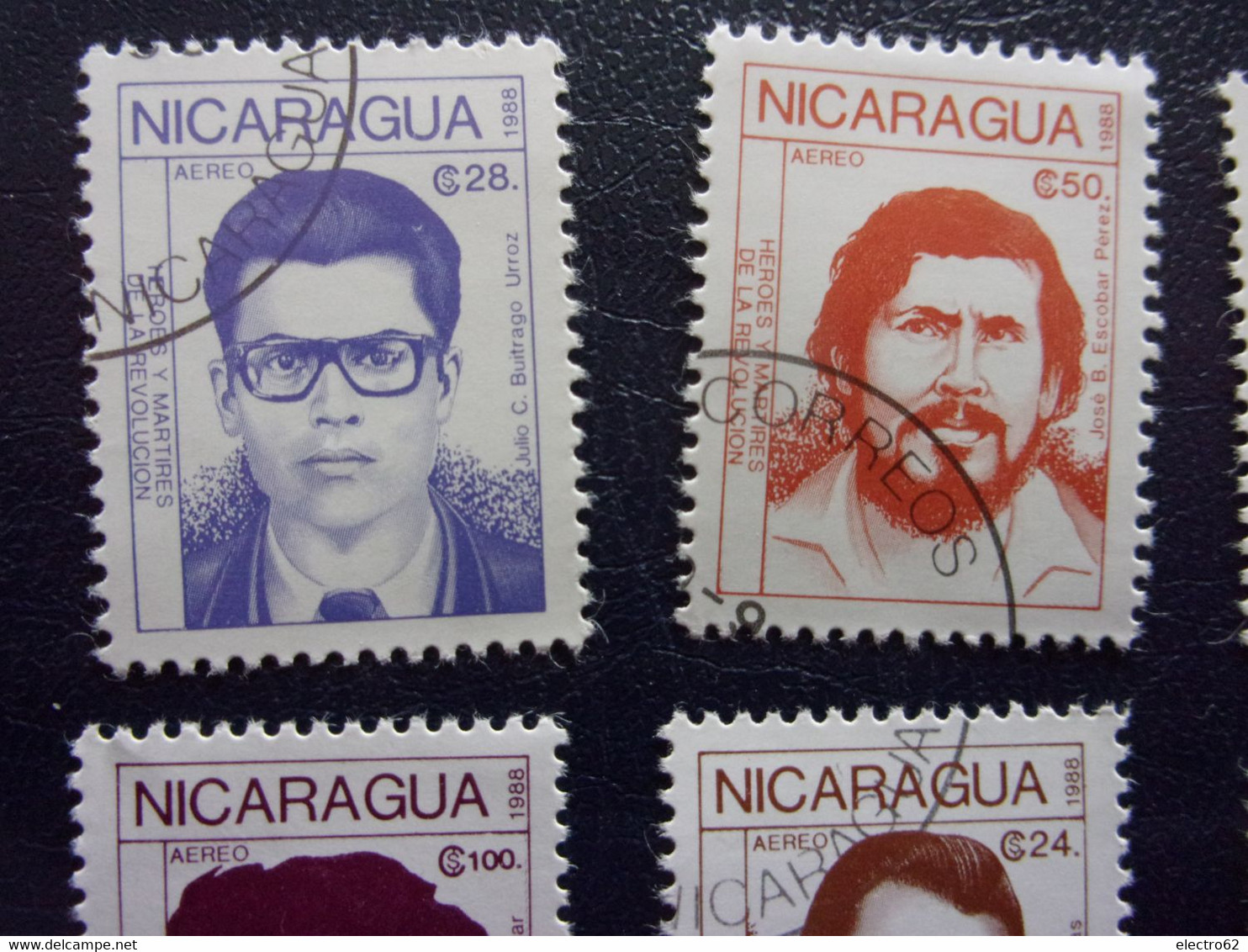 Nicaragua 1988 Héros Et Martyrs Révolution Casimiro Sotelo Ricardo Silvio Pedro Oscar Julio José Edouardo - Nicaragua