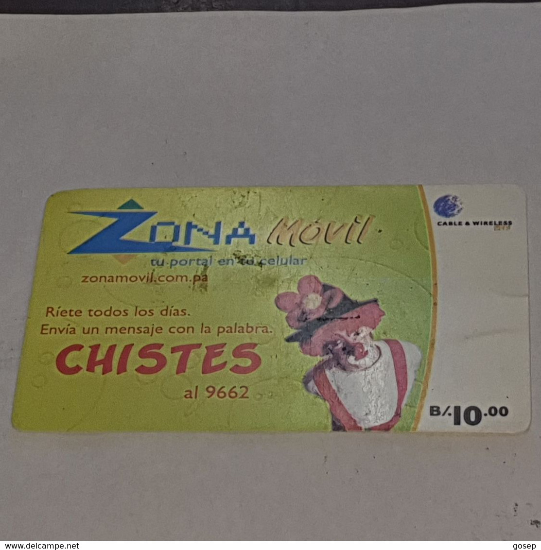 PANAMA-(PAN-C&W-248)-chistes-(14)-(b/.10.00)-(3317-9998-4593-4851)-used Card+1card Prepiad Free - Panama