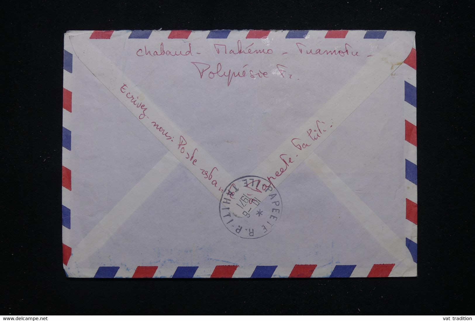 POLYNÉSIE - Enveloppe De Pouheva- Makemo Pour Antony En 1971, Griffe Linéaire De Papeete Sur Affranchissement - L 95778 - Covers & Documents