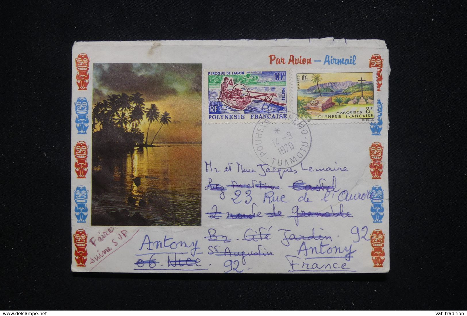 POLYNÉSIE - Enveloppe Touristique De Pouheva Pour La France En 1970 - L 95781 - Briefe U. Dokumente