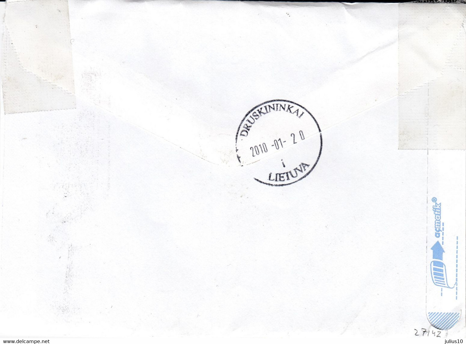 TURKEY 2010 Registered Cover Sent To Lithuania Druskininkai #27142 - Brieven En Documenten