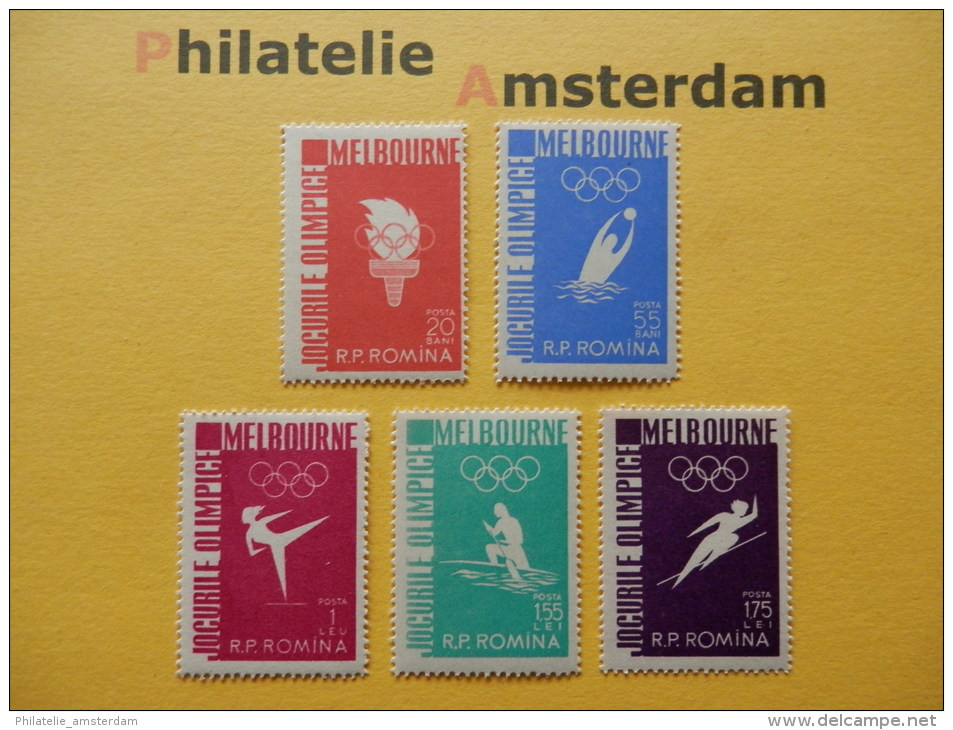 Romania 1956, OLYMPICS MELBOURNE: Mi 1598-02, ** - Verano 1956: Melbourne