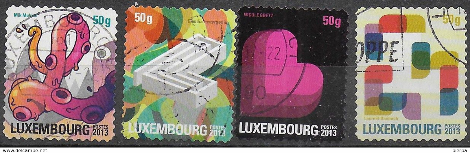 LUSSEMBURGO - 2013 - SERIE L -  SERIE 4 VALORI - USATA (YVERT 1918\21 - MICHEL 1974\7) - Used Stamps