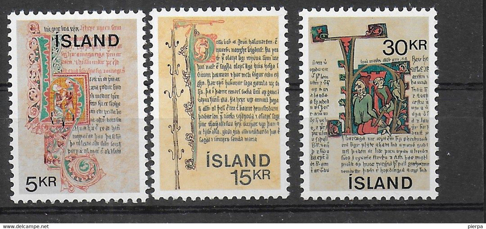 ISLANDA - 1970 - MANOSCRITTI ISLANDESI - SERIE 3 VALORI - NUOVA MNH**(YVERT 392\394 - MICHEL 439\441) - Ungebraucht