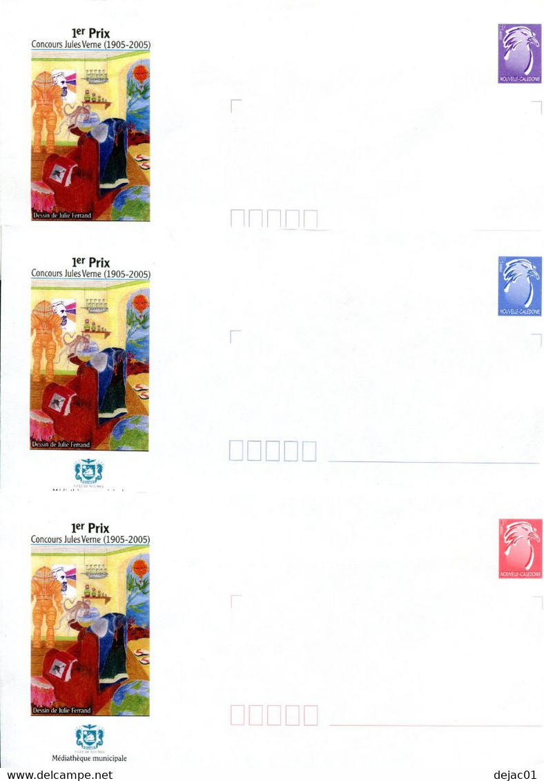 Nouvelle Calédonie - Entier Postal Yvert 201 à 203 E 1er Prix Concours Jules Verne - R 6199 - Interi Postali