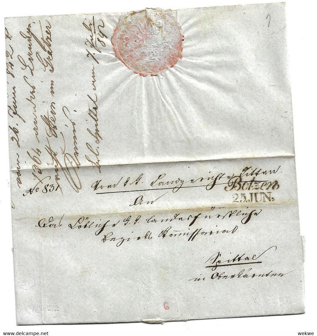 A-V101 / ÖSTERREICH - Botzen 1842 Nach Kärnten - ...-1850 Prephilately