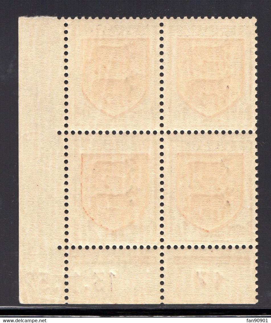 YT-N°: 901 - Blason De BÉARN, Coin Daté Du 13.11.1952, Galvano A De A+B, 6e Tirage, NSC/**/MNH - 1950-1959