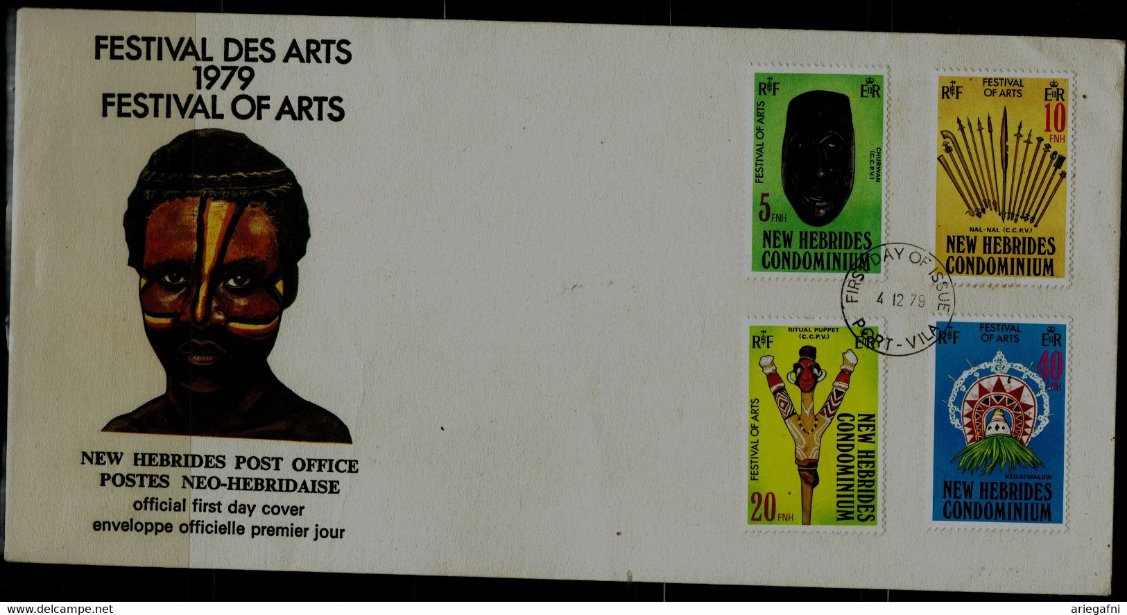 NEW HEBRIDES 1979 FDC FESTIVAL OF ARTS MI No 537-40 VF!! - FDC