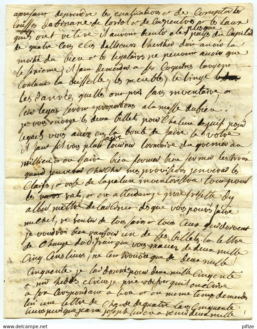 Marque manuscrite Langogne / LàC 1779 Marie Louise de Beaumont, épouse de François de Capellis, mère du contre-amiral.
