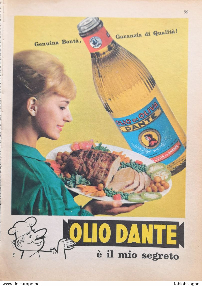 1963/69/74 -  DANTE Olio Di Oliva -  7 P.  Pubblicità Cm. 13 X 18 - Posters