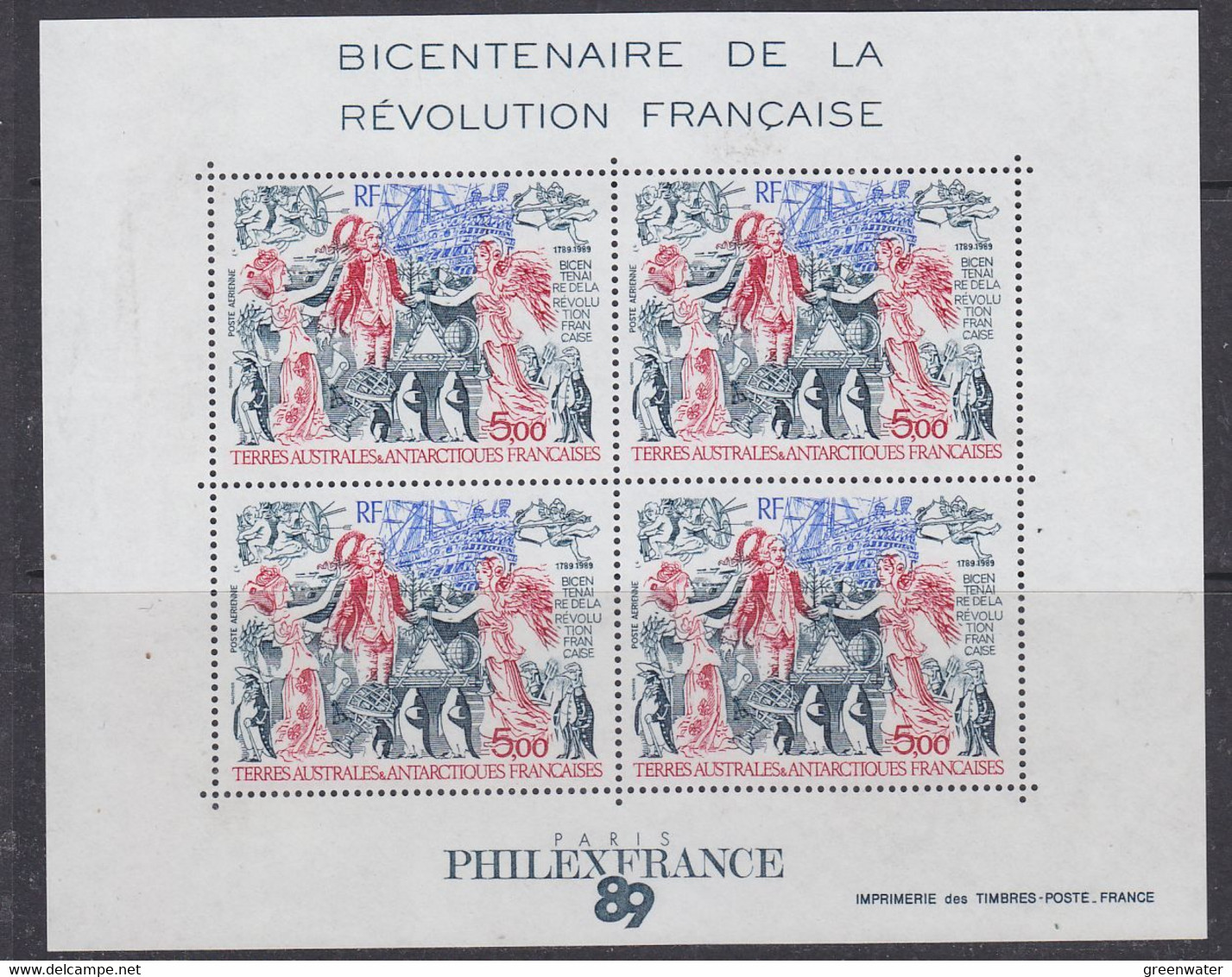 TAAF 1989 French Revolution / Revolution Francaise M/s ** Mnh (51688) - Blocs-feuillets