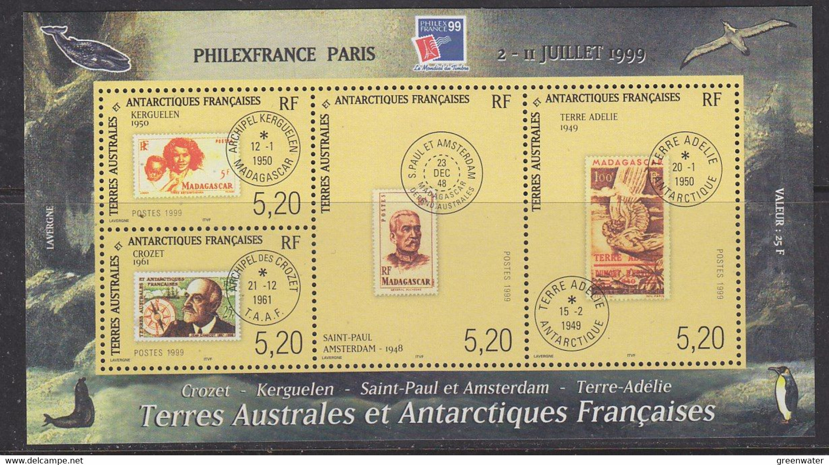 TAAF 1999 Philexfrance M/s ** Mnh (51691) - Blocs-feuillets