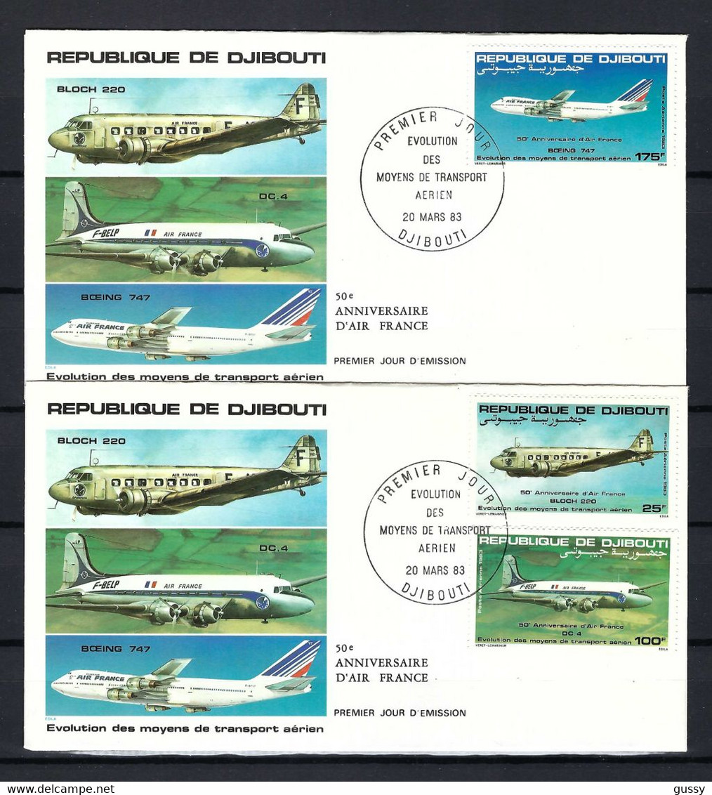 DJIBOUTI 1987: Lot De 2x FDC "les Avions" - Djibouti (1977-...)