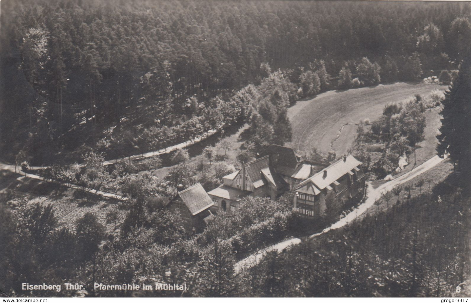 3441) EISENBERG - Thür. - PFARRMÜHLE Im MÜHLTAL - Tolle Serh Alte Ansicht Mit Straße Von Oben 1929 !! - Eisenberg