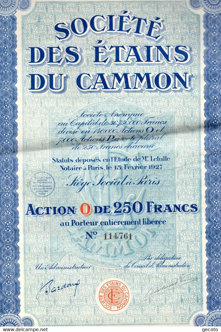 Etains Du Cammon (Laos) En 1927 - Asie