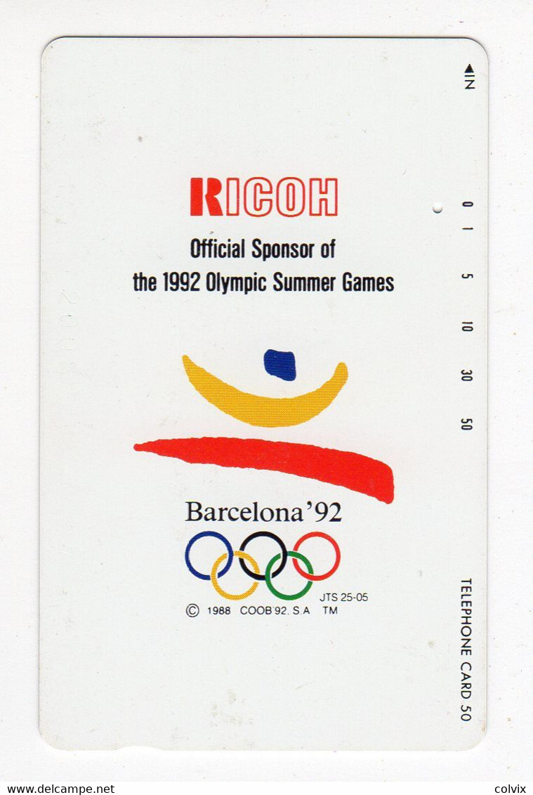 TELECARTE JAPON PHOTO RICOH JEUX OLYMPIQUE BARCELONE 1992 - Jeux Olympiques