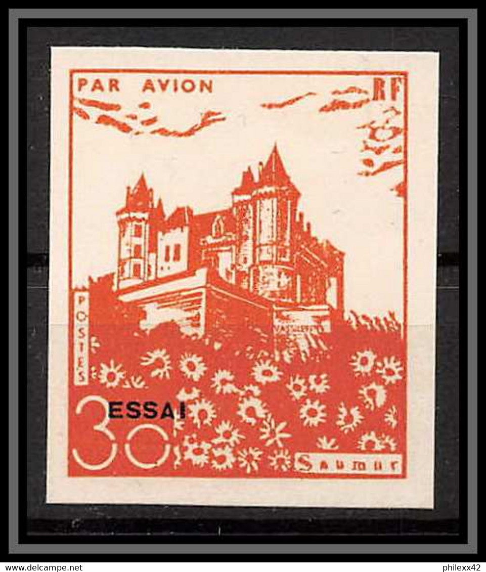 85521/ Grève De Saumur 1953 Essai Non Dentelé Imperf Surcharge Chateau Castle - Andere & Zonder Classificatie