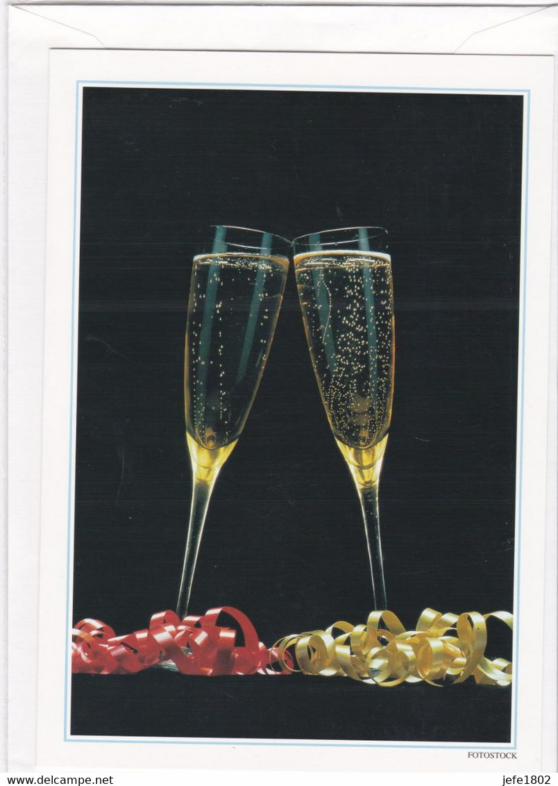 Postogram 090 / 95 - Champagne Glazen - Fotostock - Glass Of Champagne - Postogram