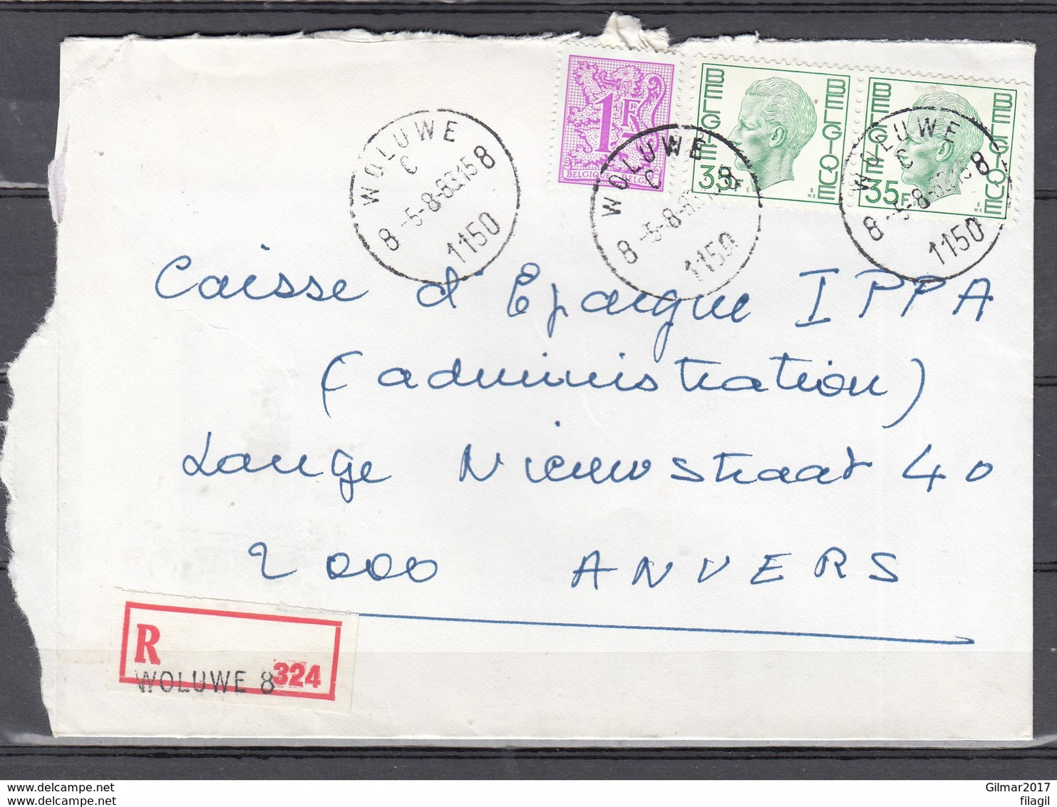 Aangetekende Brief Van Woluwe Naar Anvers - 1970-1980 Elström