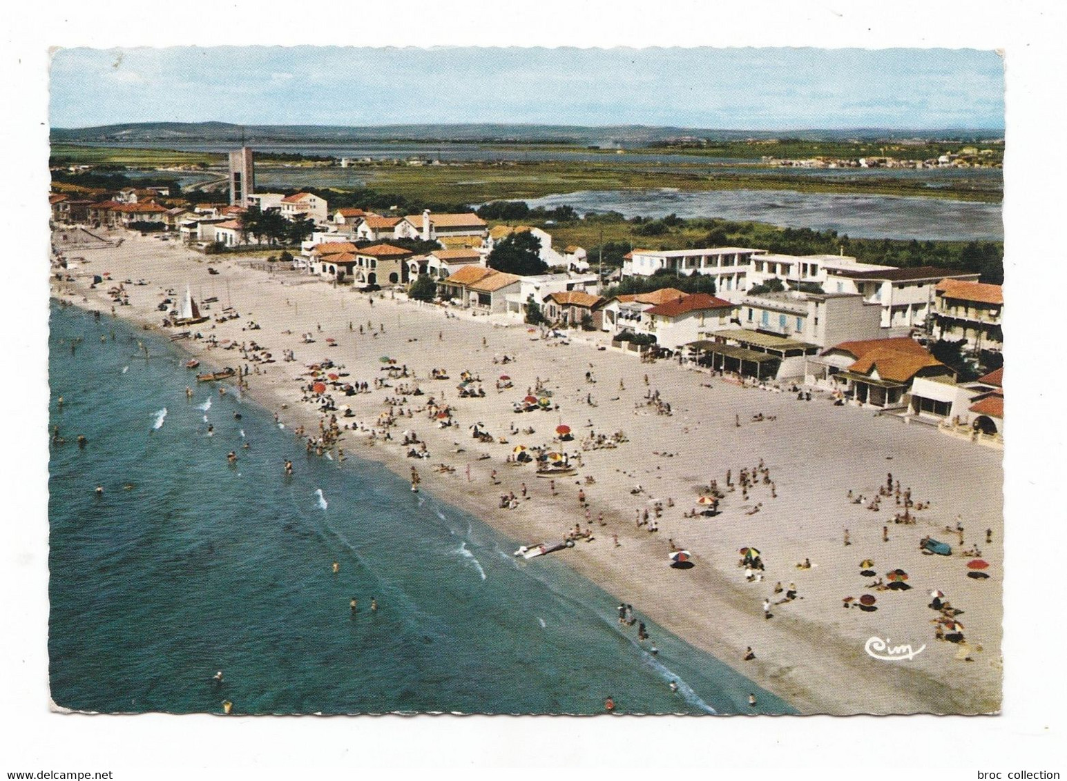 (Mauguio) Carnon-Plage, Vue Générale Aérienne De La Plage, Rive Droite, 1966, C.I.M. CI. 24-40 - Mauguio