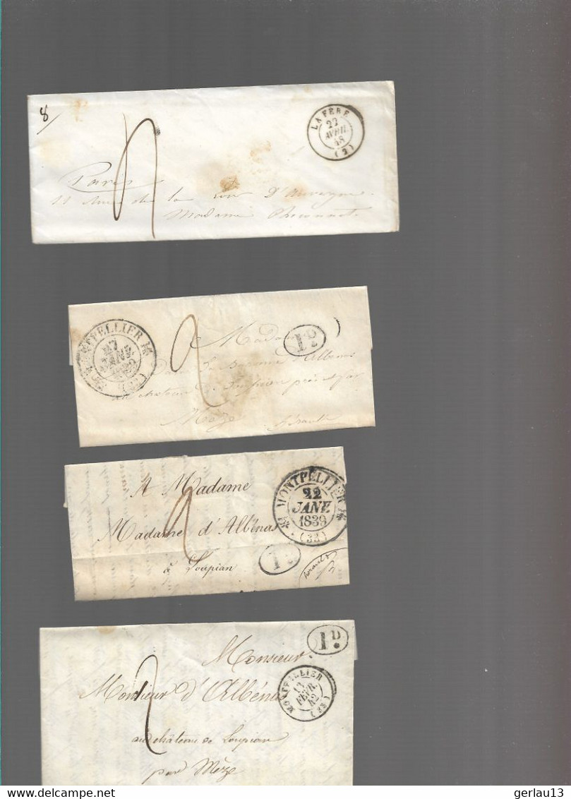 LOT    4  MARQUES POSTALES     2 SCANS - 1801-1848: Precursori XIX