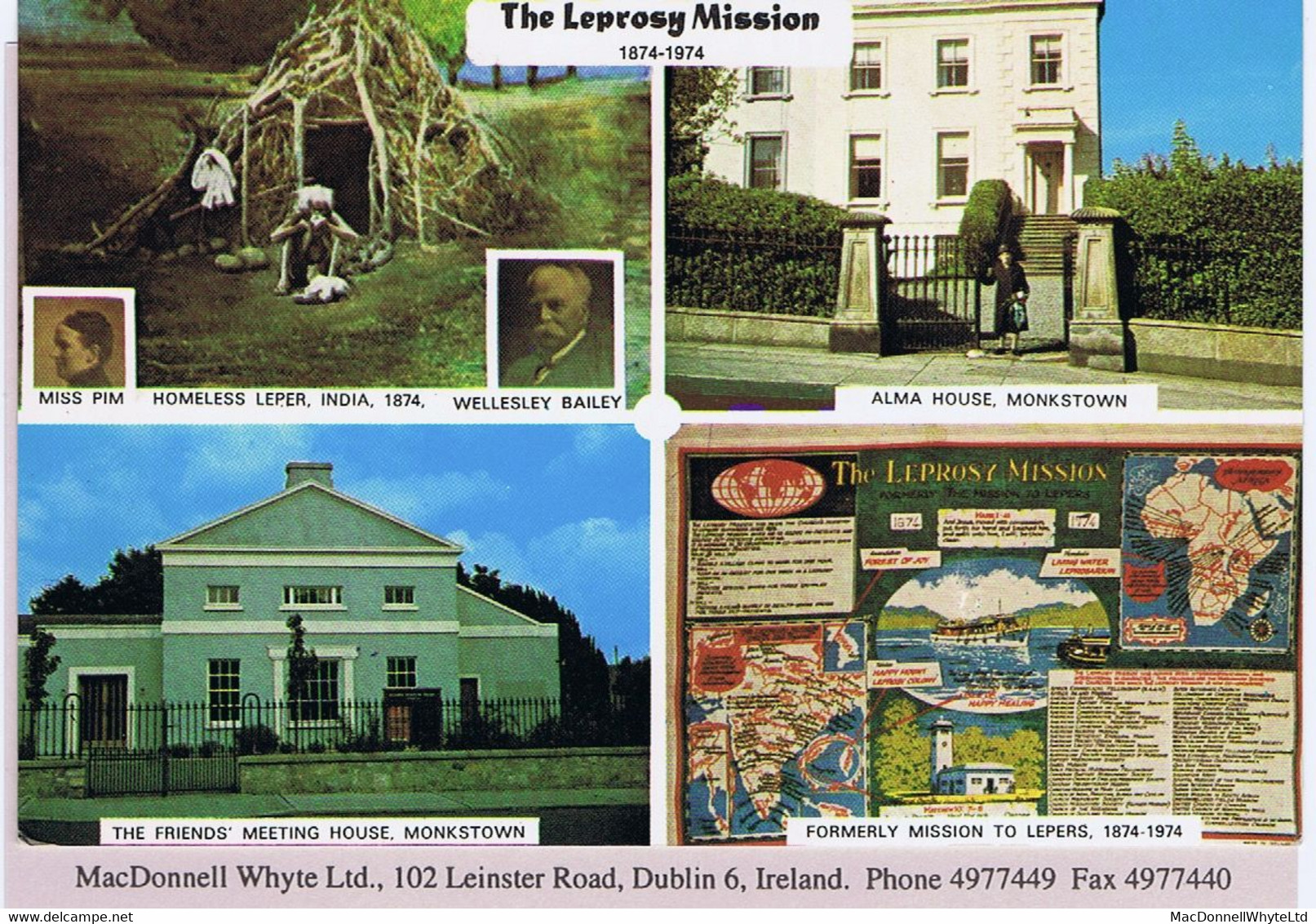 Ireland 1974 Leprosy Mission Centenary Special Cancel Dublin 26.4.74, On Leprosy Mission Postcard - Prefilatelia