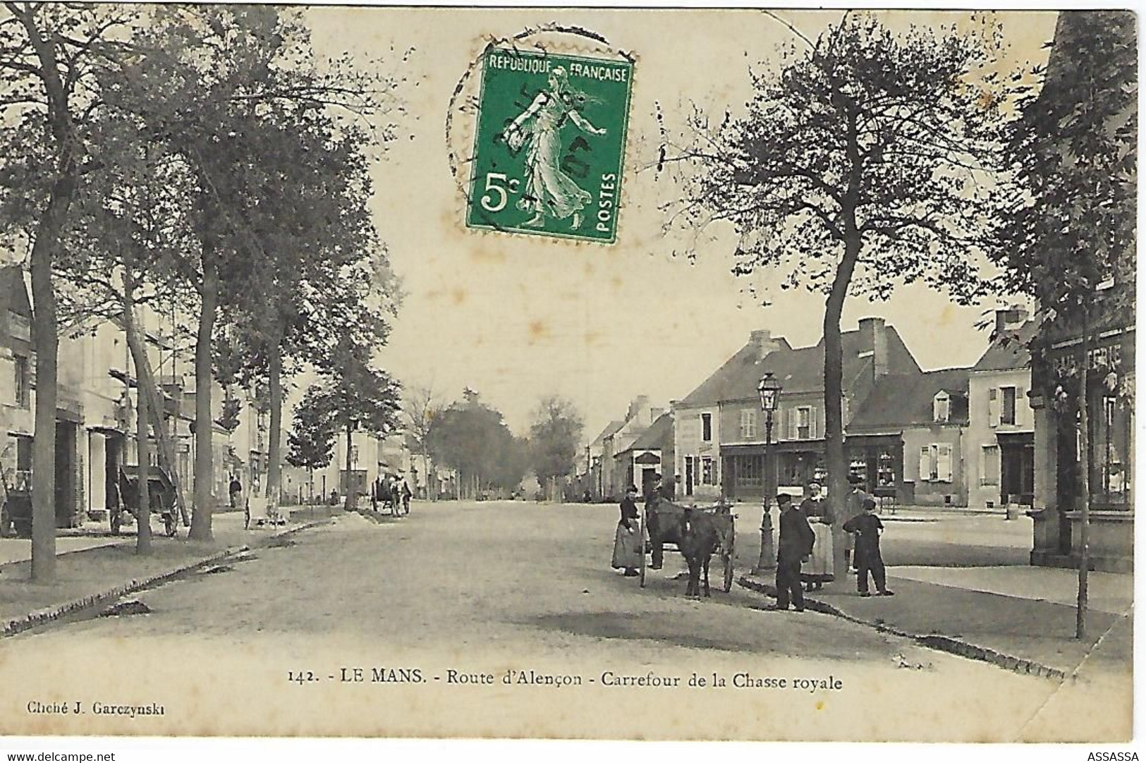 FRANCE - RARE - LE MANS - Route D'Alençon - Carrefour De La Chasse Royale - 1907 - Le Mans