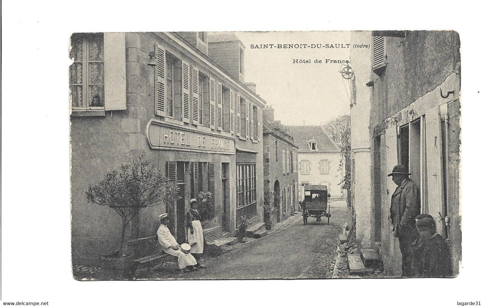 SAINT BENOIT DU SAULT (Indre) Hotel De France Attelage Rare - Bords Abimés Manques - Otros & Sin Clasificación