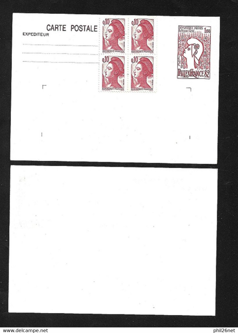 France Carte Postale 2216-CP1 Exposition Philexfrance 82 Et Bloc De 4 Du N° 2179 Neuve B/  TB   - Standard- Und TSC-AK (vor 1995)