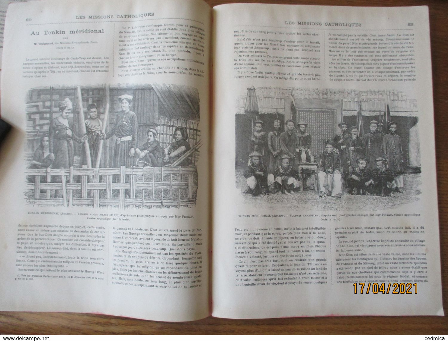 LES MISSIONS CATHOLIQUES DU 31 DECEMBRE 1897 TONKIN MERIDIONAL ANNAM MAISON MUONG,SOLDATS ANNAMITES,FEMMES MUONG FILANT - Magazines - Before 1900