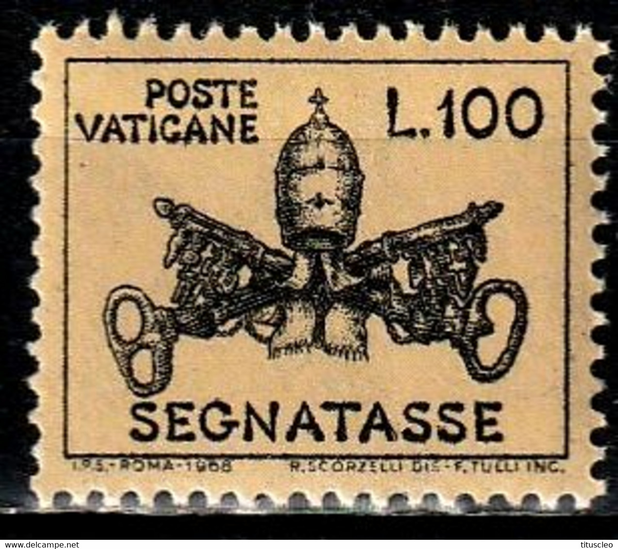 VATICAN T23** 100l Jaune Armoiries Pontificales De Paul VI - Taxes