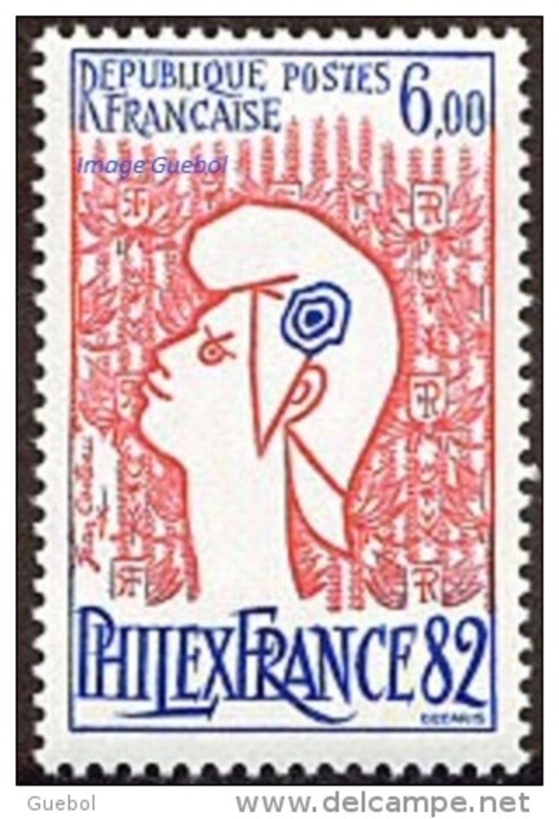 France N° 2217 ** PhilexFrance 82 - La " Marianne De Jean COCTEAU "  Le  6.00 Fr. - Unused Stamps