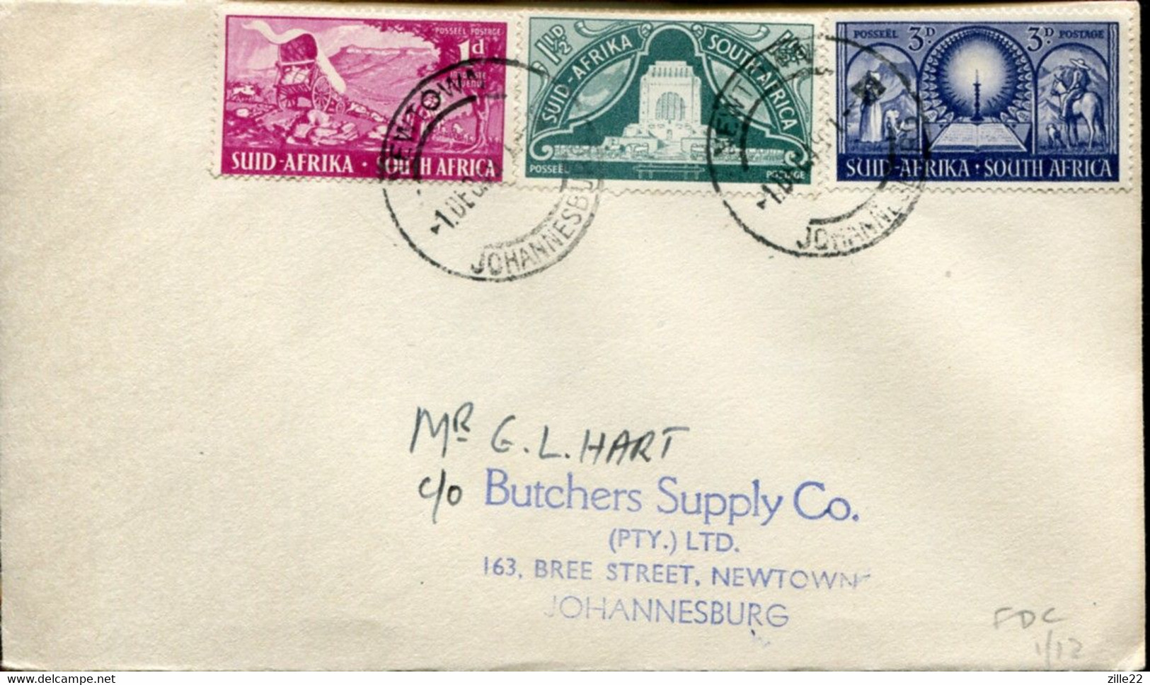 South Africa Südafrika Mi# 217-9 Used On Letter Or FDC -  Inauguration Of The Vortrekker Monument - European Settlers - FDC