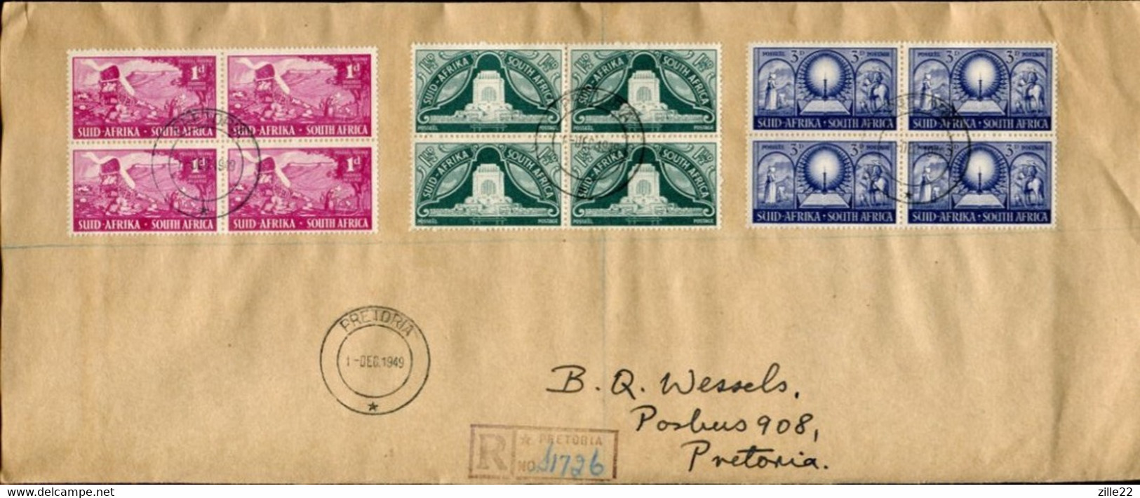 South Africa Südafrika Mi# 217-9 Used On Letter Or FDC -  Inauguration Of The Vortrekker Monument - European Settlers - FDC