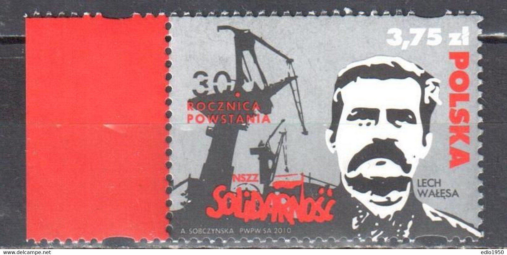 Poland 2010 - The 30th Anniversary Of Solidarnosc - Mi.4491 - MNH(**) - Unused Stamps