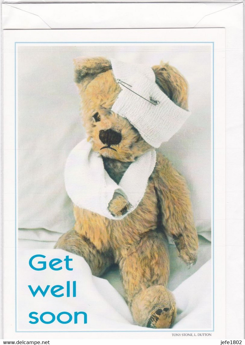 Postogram 099 / 96 - Get Well Soon - L. Dutton, Tony Stone - Teddy Bear - Postogram