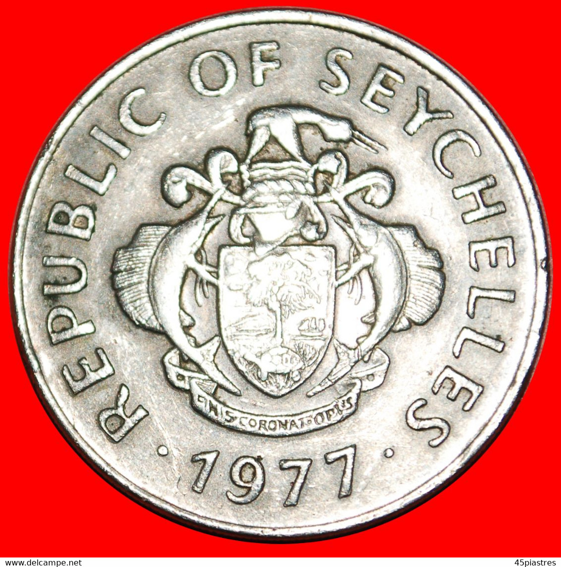 • TRITON SHELL And SHIP: SEYCHELLES  1 RUPEE 1977! LOW START  NO RESERVE! - Seychellen